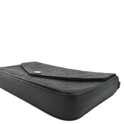 LOUIS VUITTON Felicie Monogram Empreinte Pochette Crossbody Bag Black
