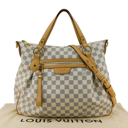 LOUIS VUITTON Evora MM Damier Azur Tote Shoulder Bag White