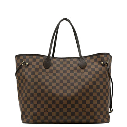 LOUIS VUITTON Neverfull GM Damier Ebene Tote Bag Brown