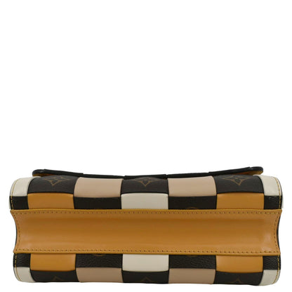 Louis Vuitton Twist MM Monogram Check Leather Shoulder Bag Orange