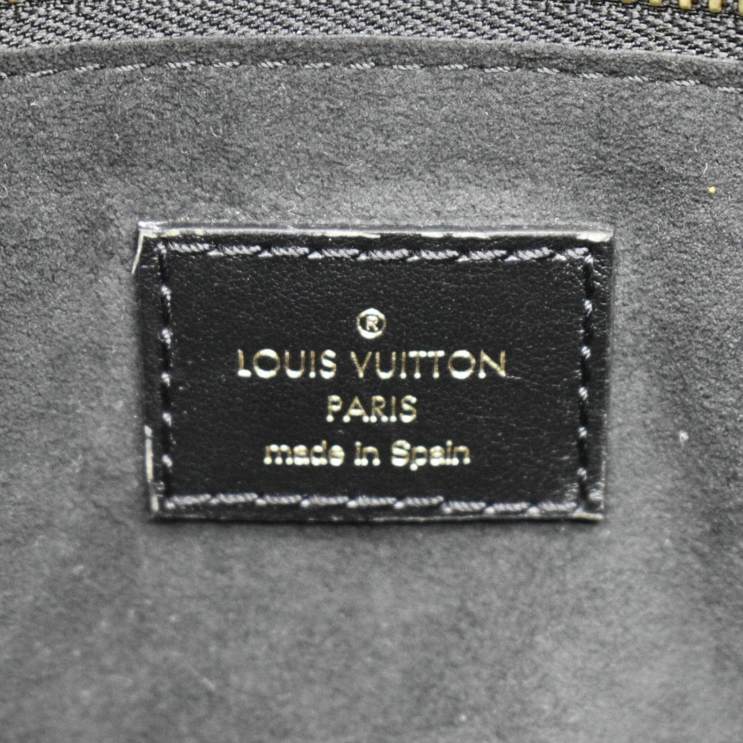 LOUIS VUITTON Broderies Neverfull MM Giant Empreinte Monogram Tote Bag Cream