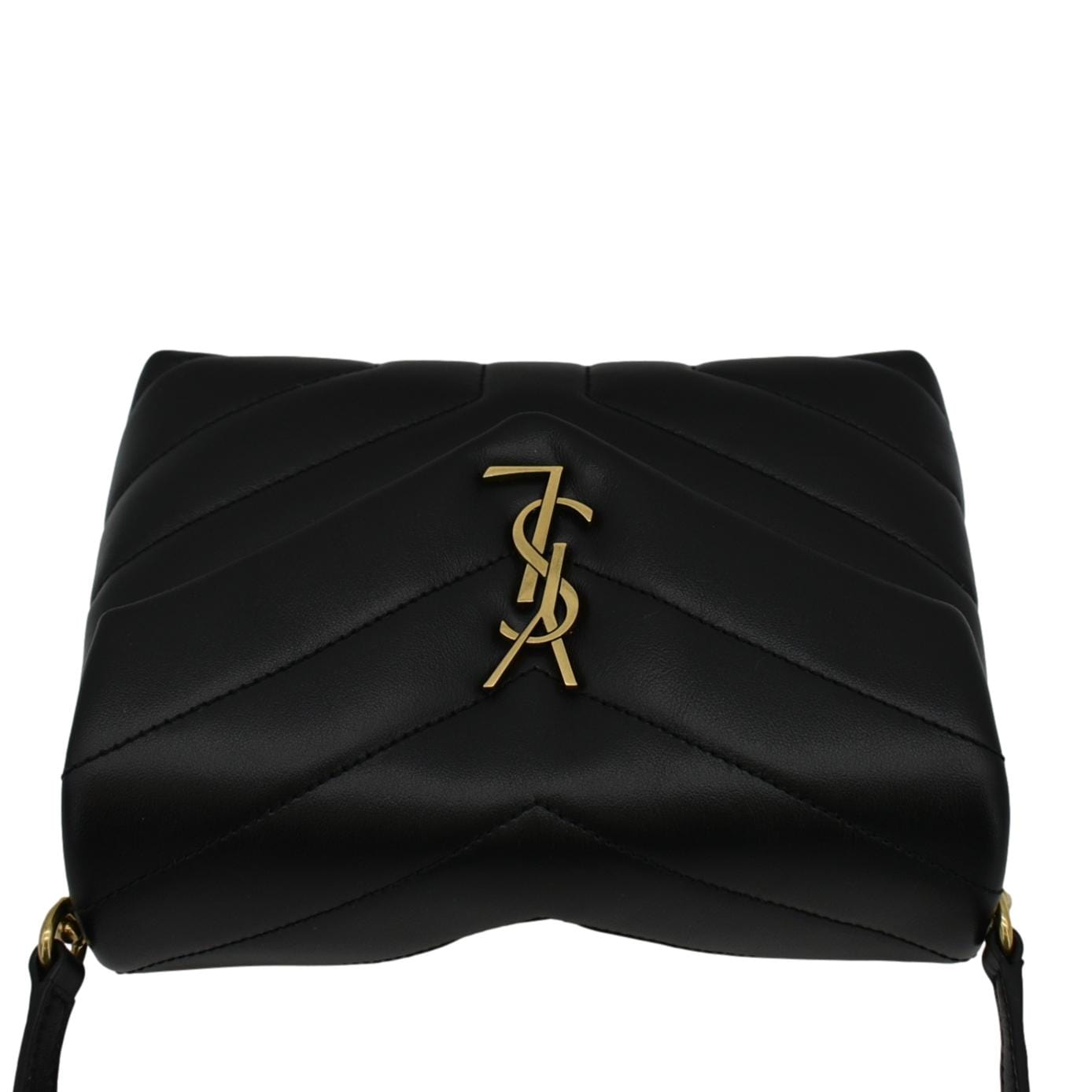 YVES SAINT LAURENT Loulou Toy Quilted Leather Crossbody Bag Black