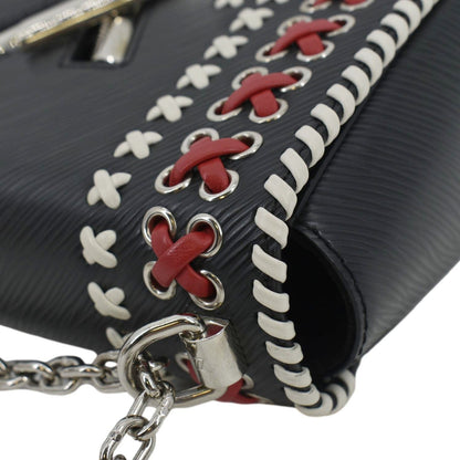 LOUIS VUITTON Twist Whipstitch MM Epi Leather Shoulder Bag Black