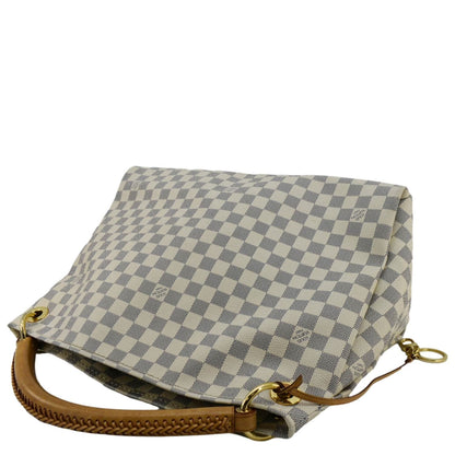 LOUIS VUITTON Artsy MM Damier Azur Hobo Bag White