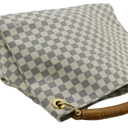 LOUIS VUITTON Artsy MM Damier Azur Hobo Bag White