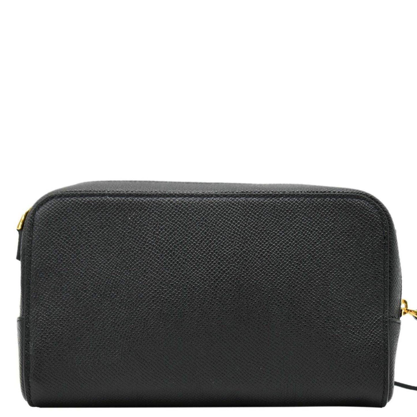CHRISTIAN DIOR Caro Grained Leather Double Pouch Crossbody Bag Black