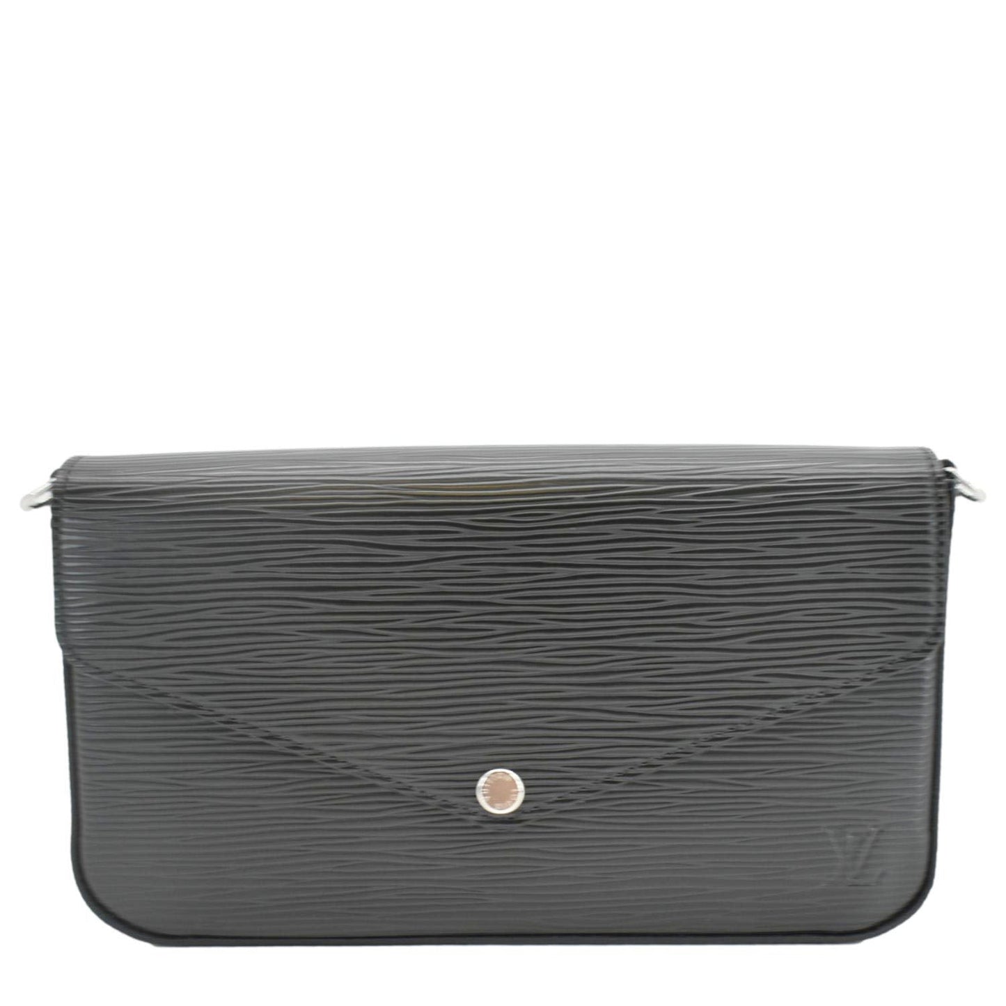 LOUIS VUITTON Felicie Pochette Epi Leather Crossbody Bag Black