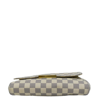 LOUIS VUITTON Favorite MM Damier Azur Crossbody Bag White