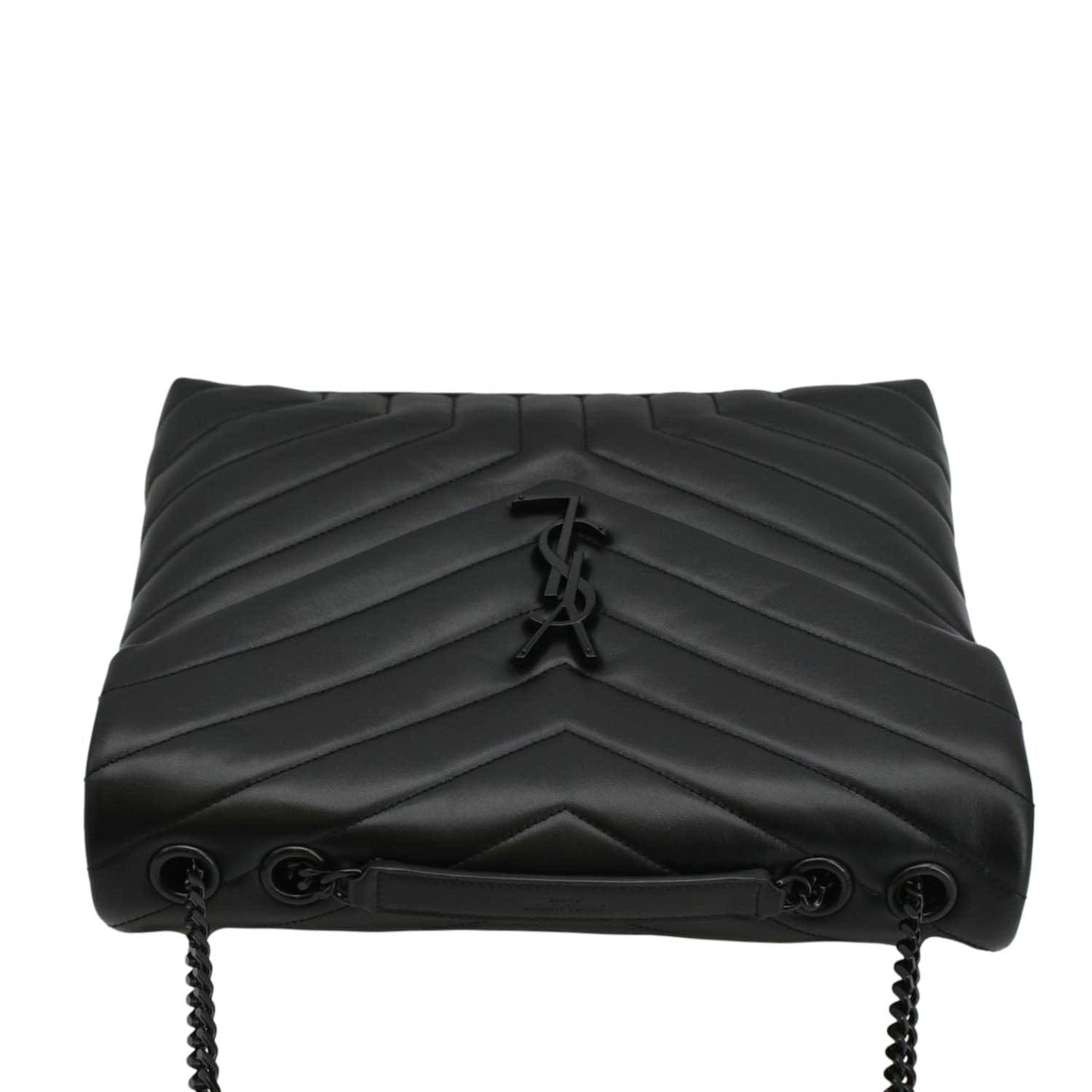 YVES SAINT LAURENT Loulou Medium Quilted Leather Crossbody Bag Black