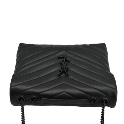 YVES SAINT LAURENT Loulou Medium Quilted Leather Crossbody Bag Black