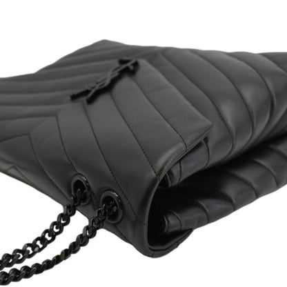 YVES SAINT LAURENT Loulou Medium Quilted Leather Crossbody Bag Black