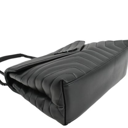 YVES SAINT LAURENT Loulou Medium Quilted Leather Crossbody Bag Black