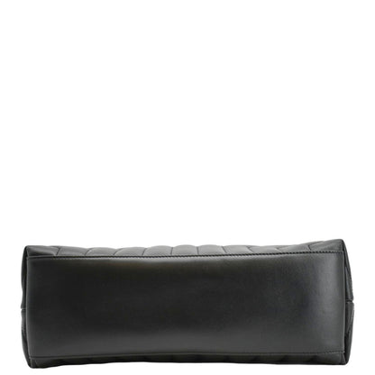 YVES SAINT LAURENT Loulou Medium Quilted Leather Crossbody Bag Black