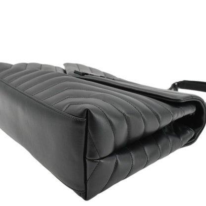 YVES SAINT LAURENT Loulou Medium Quilted Leather Crossbody Bag Black