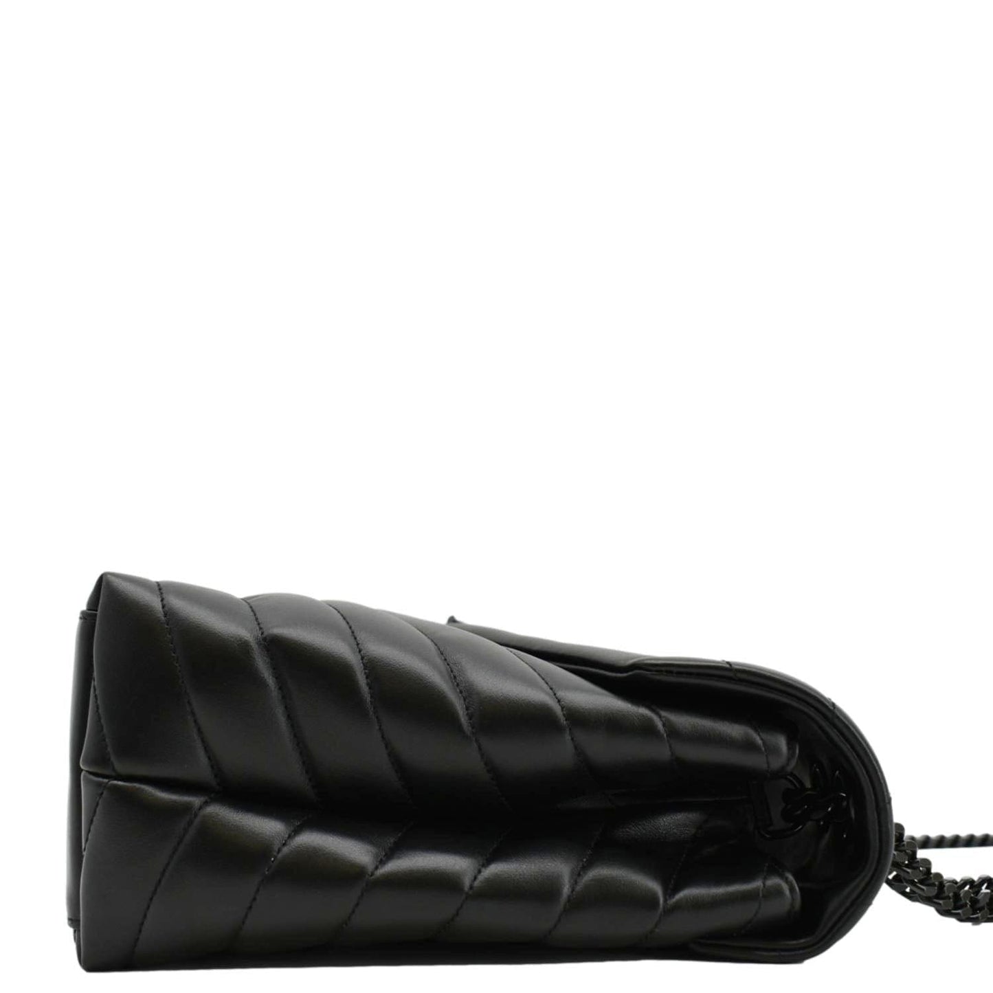 YVES SAINT LAURENT Loulou Medium Quilted Leather Crossbody Bag Black