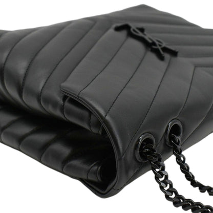 YVES SAINT LAURENT Loulou Medium Quilted Leather Crossbody Bag Black