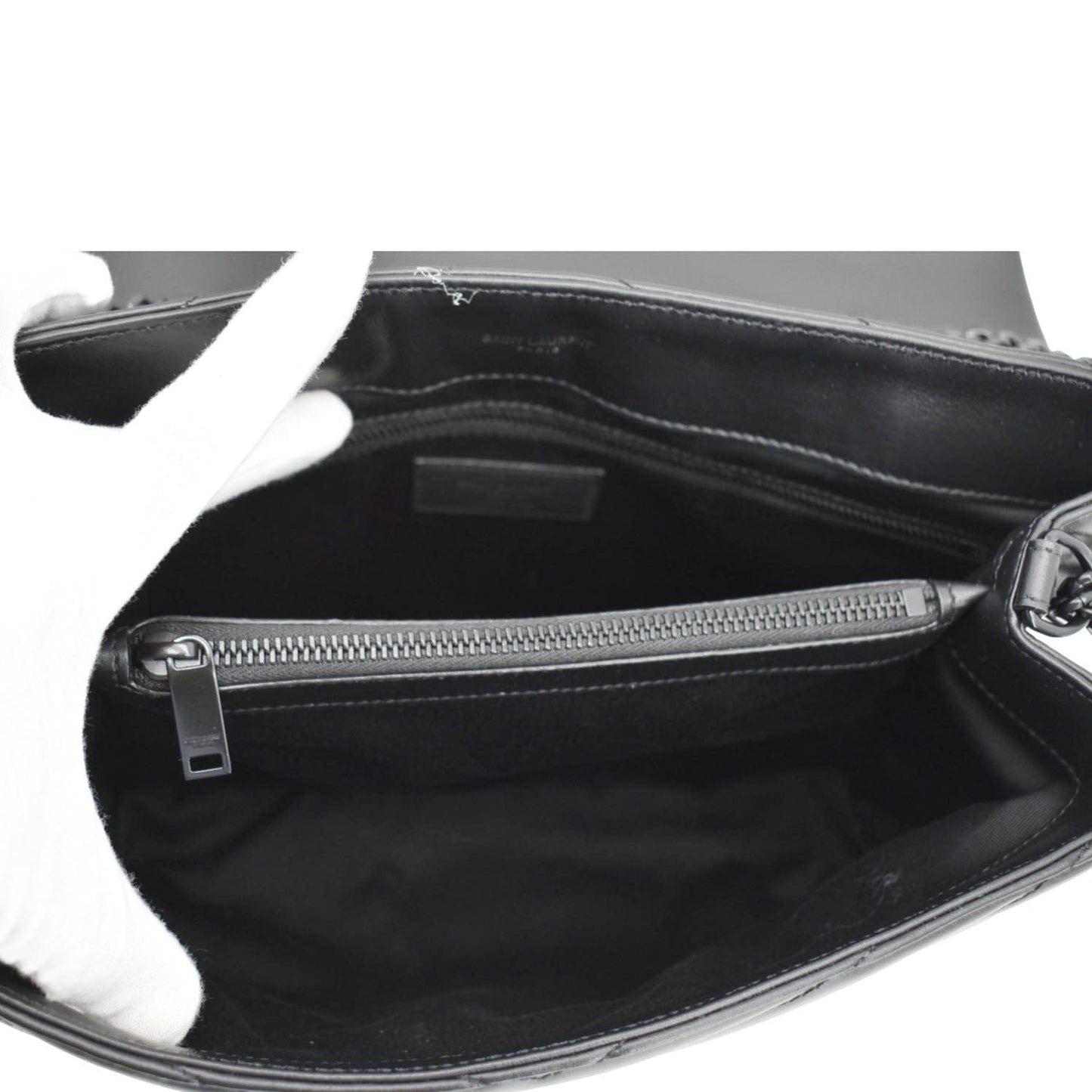 YVES SAINT LAURENT Loulou Medium Quilted Leather Crossbody Bag Black