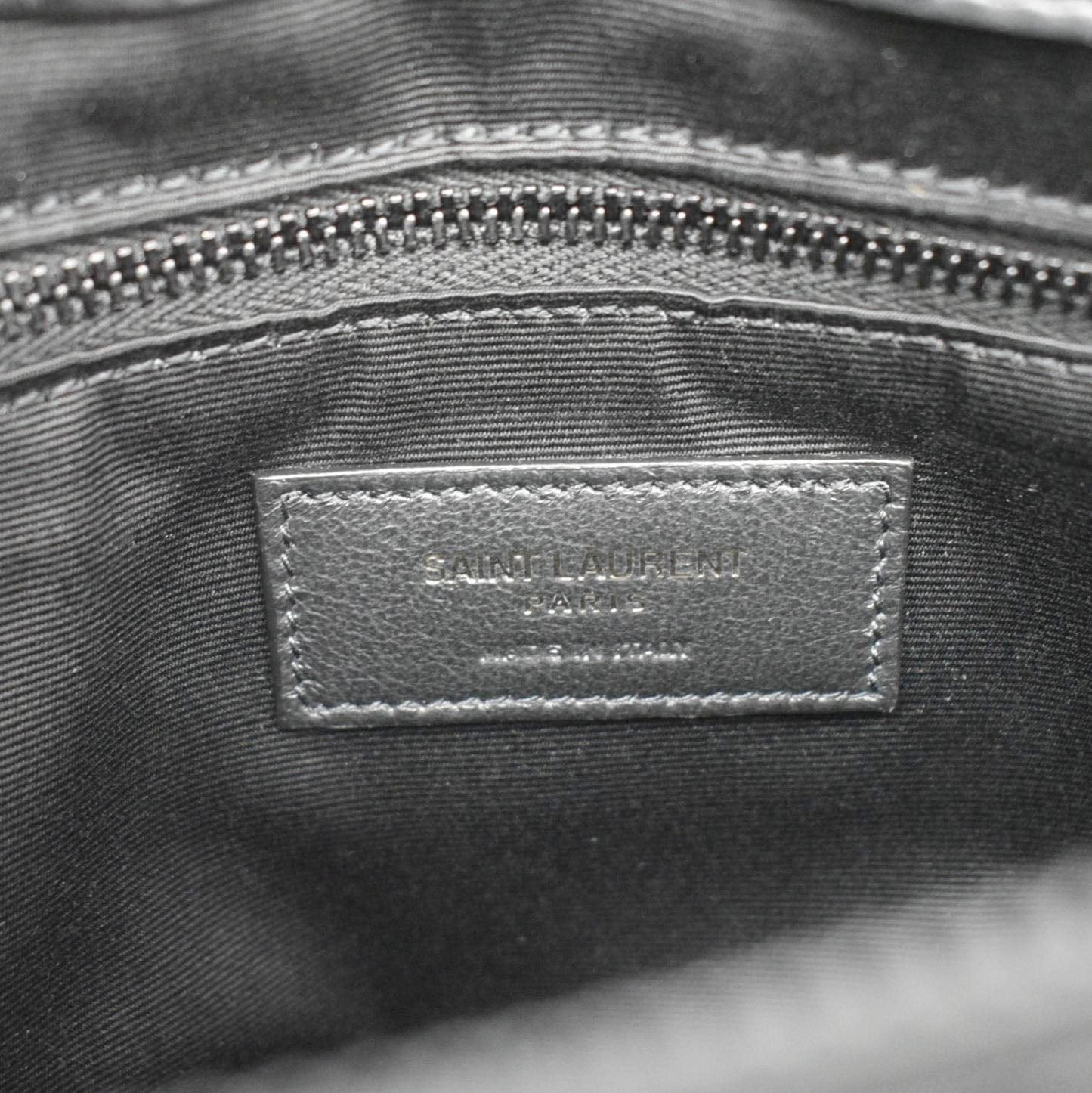 YVES SAINT LAURENT Loulou Medium Quilted Leather Crossbody Bag Black