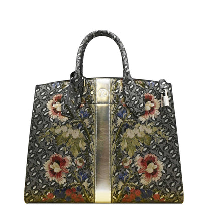 LOUIS VUITTON City Steamer Floral Print Canvas Tote Bag Grey/Silver