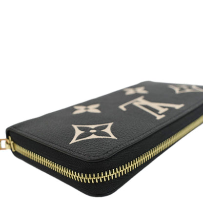 LOUIS VUITTON Zip Around Monogram Empreinte Leather Wallet Bicolor
