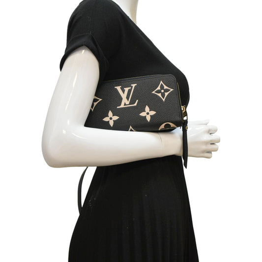 LOUIS VUITTON Zip Around Monogram Empreinte Leather Wallet Bicolor