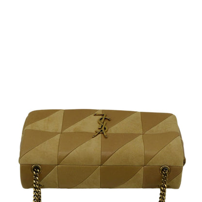 YVES SAINT LAURENT Jamie Suede Leather Shoulder Bag Cream