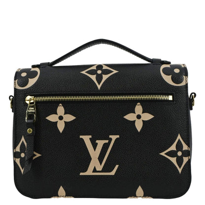 LOUIS VUITTON Metis Pochette Bicolor Empreinte Leather Crossbody Bag Black