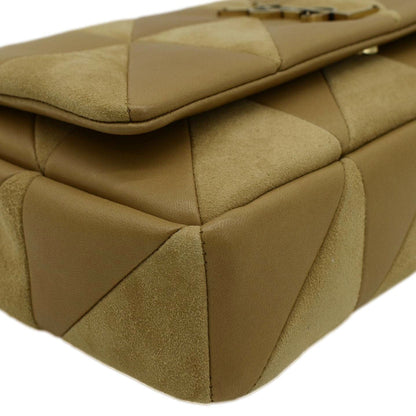 YVES SAINT LAURENT Jamie Suede Leather Shoulder Bag Cream