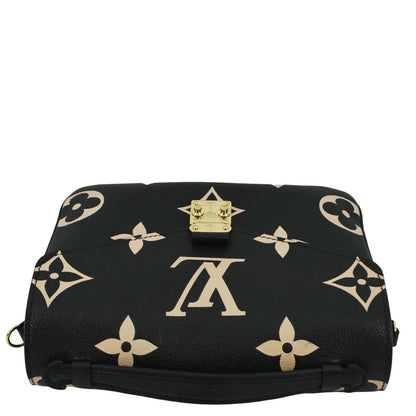 LOUIS VUITTON Metis Pochette Bicolor Empreinte Leather Crossbody Bag Black