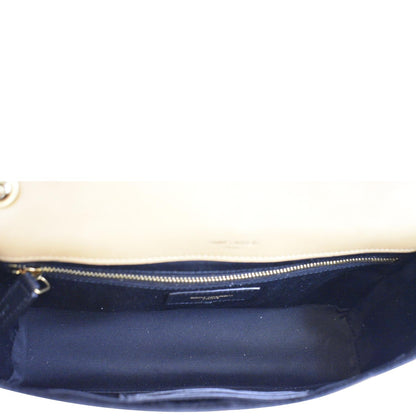 YVES SAINT LAURENT Jamie Suede Leather Shoulder Bag Cream