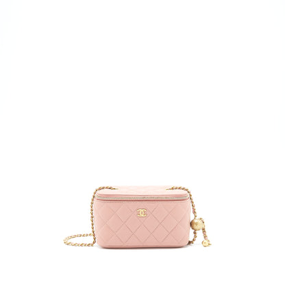 Chanel 21B Pearl Crush Long Vanity with Chain dark Pink