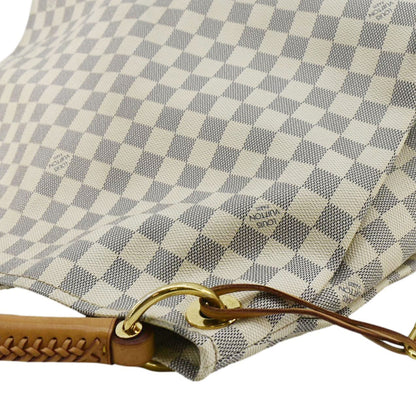 LOUIS VUITTON Artsy MM Damier Azur Hobo Bag White