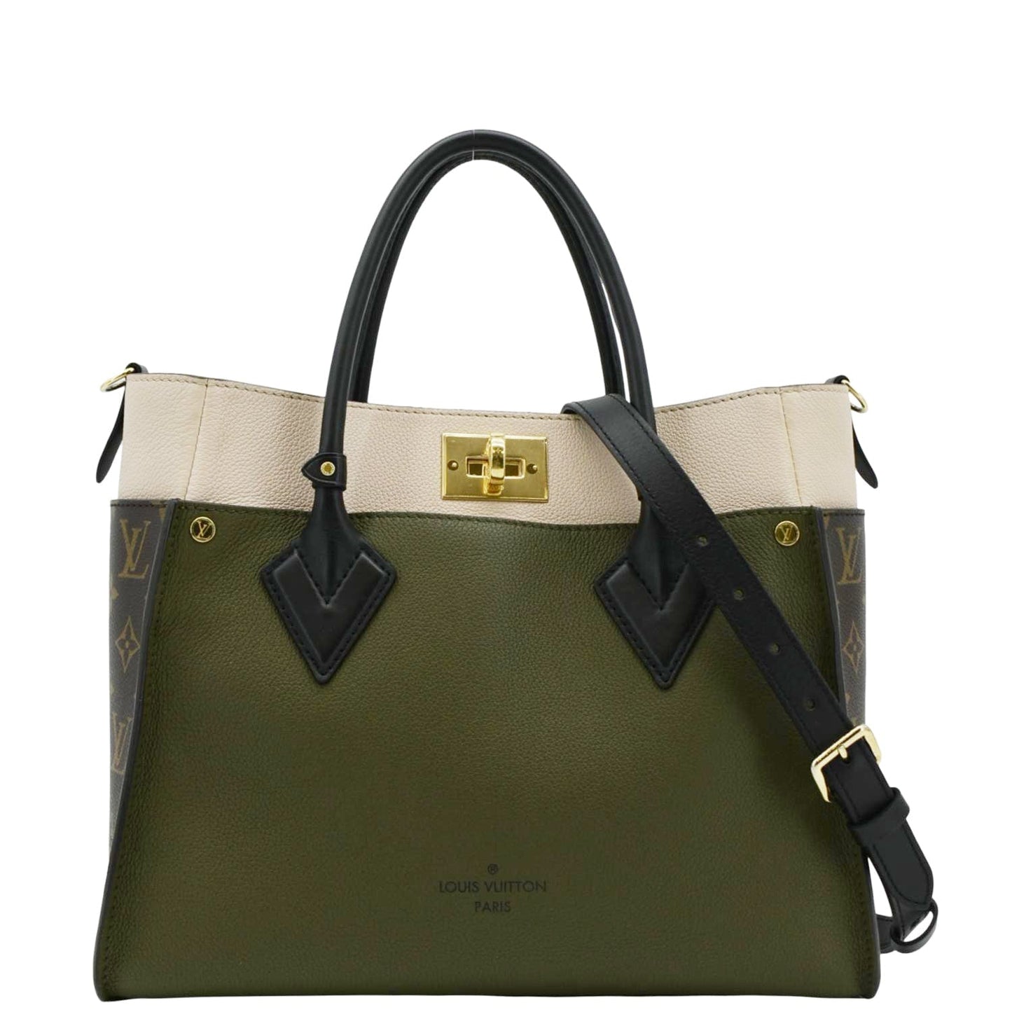 LOUIS VUITTON On My Side MM Monogram Canvas Shoulder Bag Cream