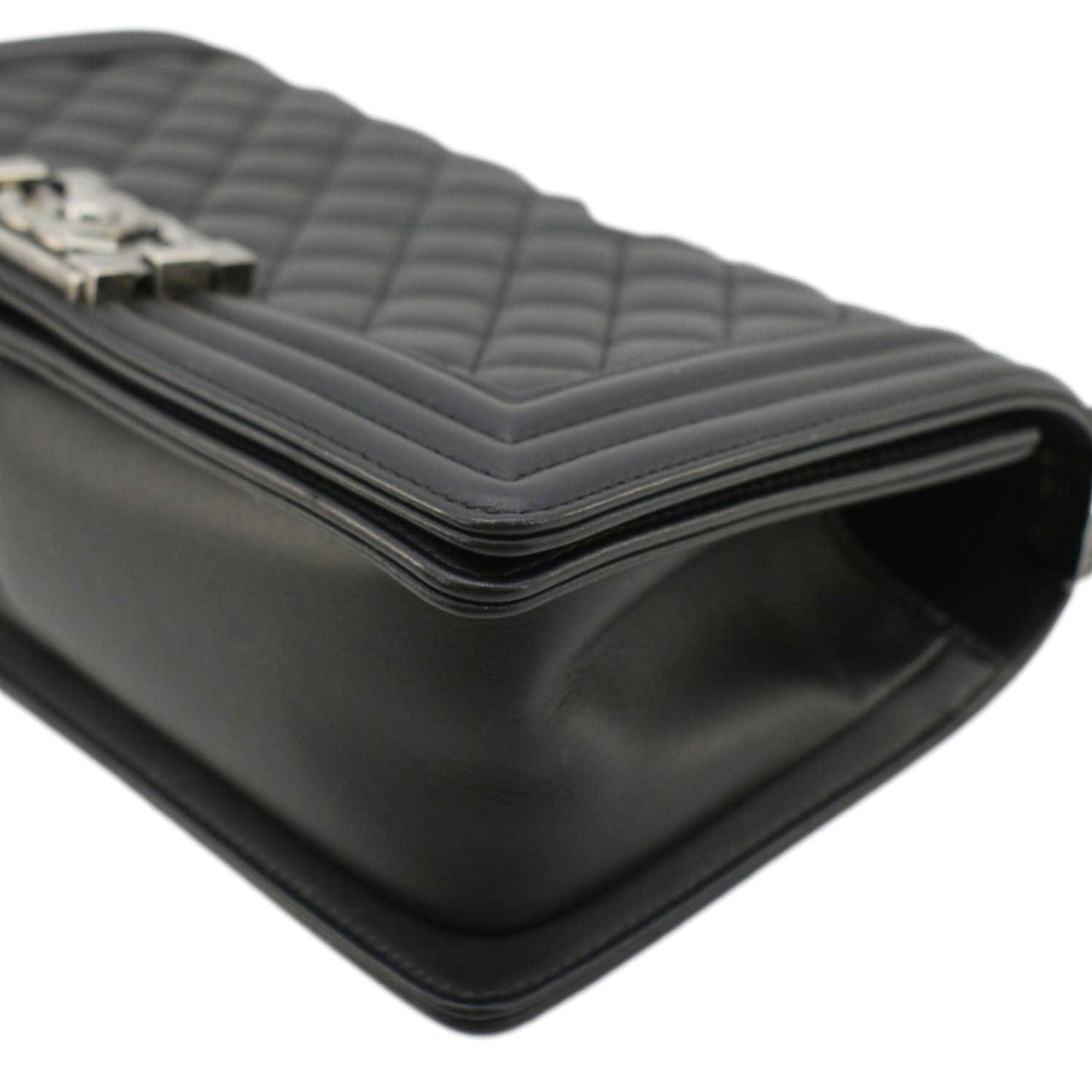 CHANEL Boy Flap Medium Quilted Leather Shoulder Bag Black