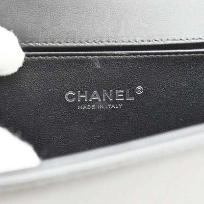CHANEL Boy Flap Medium Quilted Leather Shoulder Bag Black