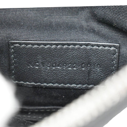 YVES SAINT LAURENT Monogram Bill Grain De Poudre Chevron Leather Zip Pouch Black