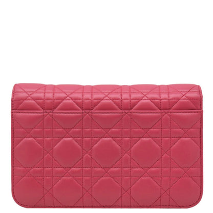 CHRISTIAN DIOR Miss Dior Promenade Cannage Quilted Leather Crossbody Bag Fuchsia