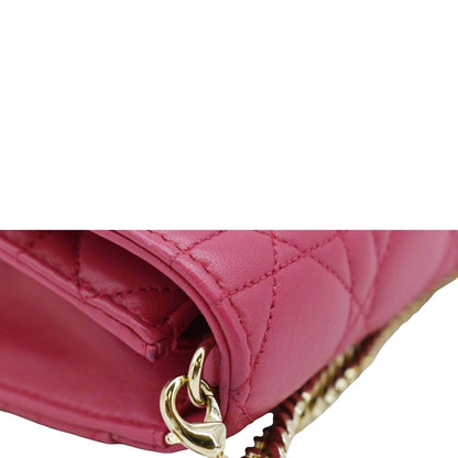CHRISTIAN DIOR Miss Dior Promenade Cannage Quilted Leather Crossbody Bag Fuchsia