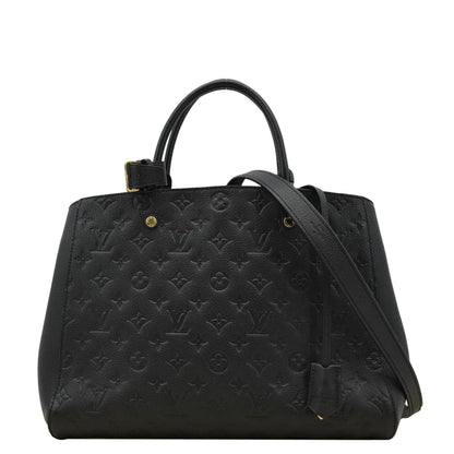 LOUIS VUITTON Montaigne MM Monogram Empreinte Shoulder Bag Black