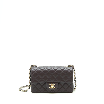 Chanel Mini rectangular Flap Bag lambskin 16B Dark Purple L