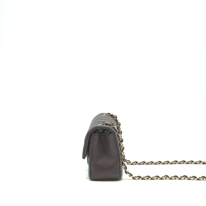 Chanel Mini rectangular Flap Bag lambskin 16B Dark Purple L