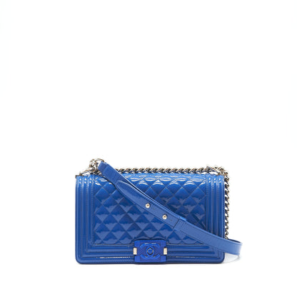 Chanel Medium Boy Chanel Patent leather Electric Blue with