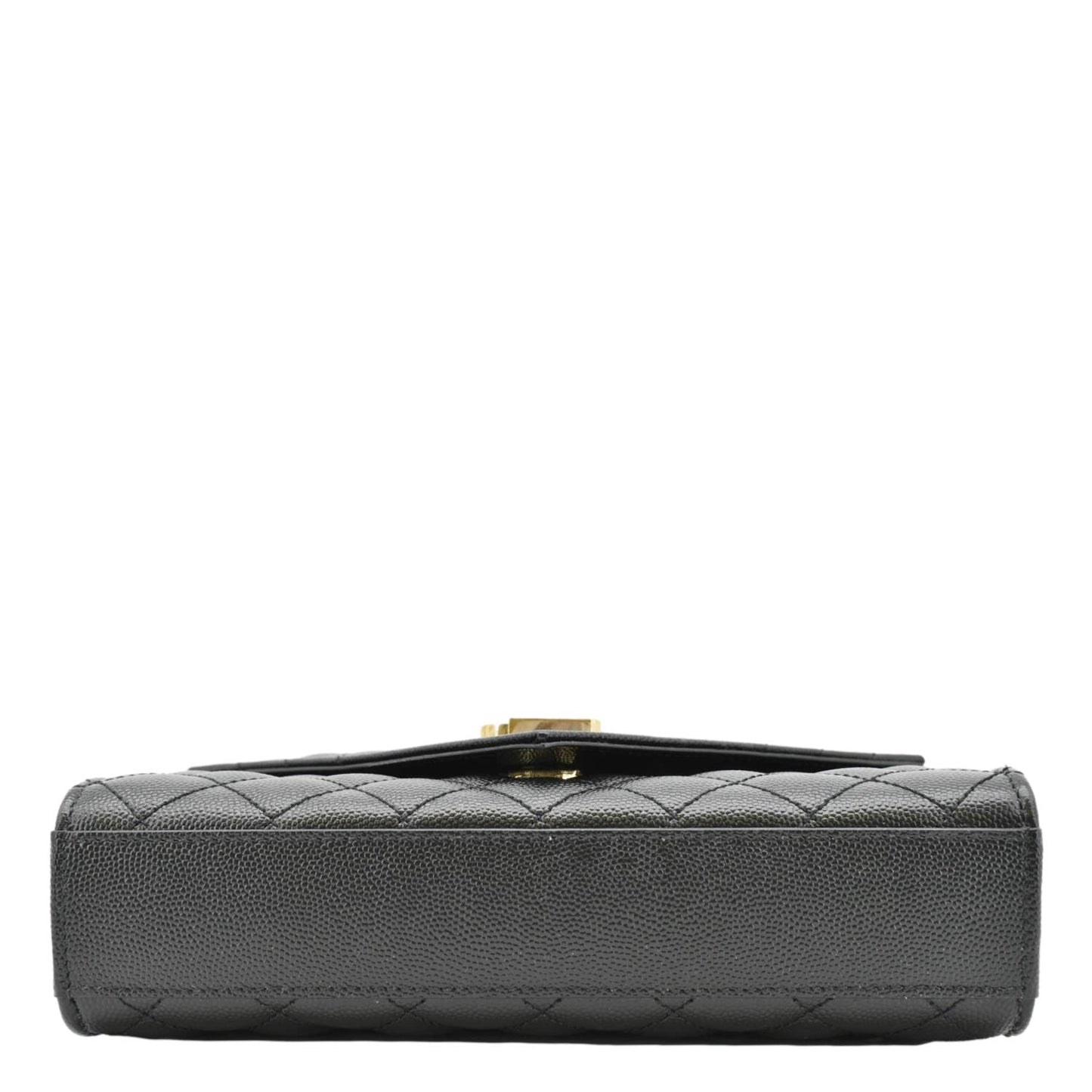 YVES SAINT LAURENT Envelope Leather Chain Crossbody Bag Small Black