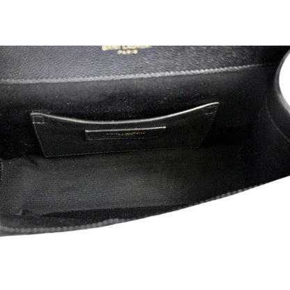 YVES SAINT LAURENT Envelope Leather Chain Crossbody Bag Small Black