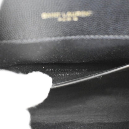 YVES SAINT LAURENT Envelope Leather Chain Crossbody Bag Small Black