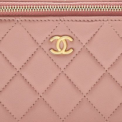 Chanel 21B Pearl Crush Long Vanity with Chain dark Pink