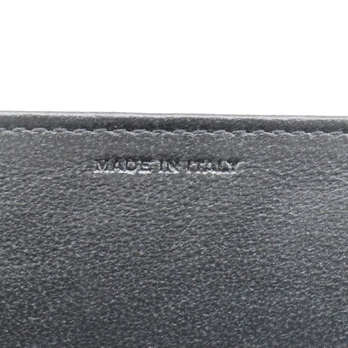 YVES SAINT LAURENT Uptown Grain De Poudre Embossed Leather Chain Wallet White