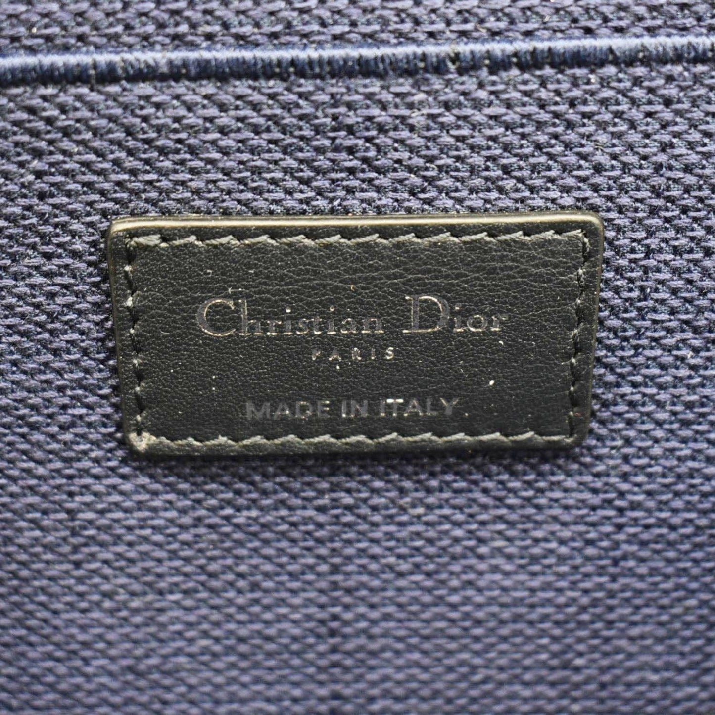 CHRISTIAN DIOR Travel Oblique Embroidery Canvas Vanity Case Blue
