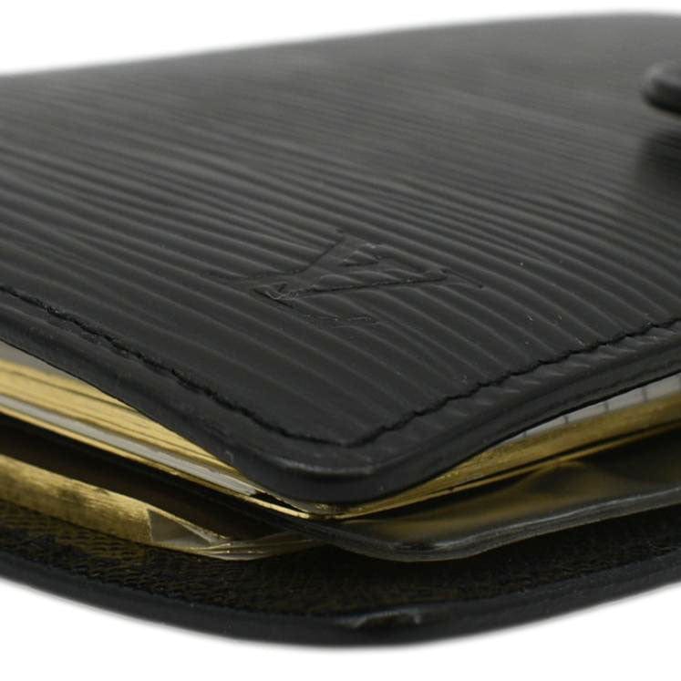 LOUIS VUITTON Ring Agenda Small Epi Leather Organizer Cover Black