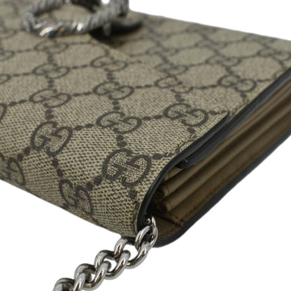 GUCCI Dionysus GG Supreme Crossbody Chain Wallet Beige 401231